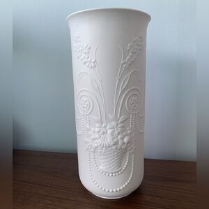 Vintage AK Kaiser white bisque porcelain vase - 12” tall